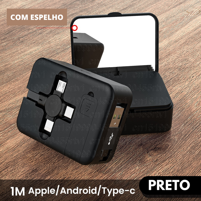 Carregador 3 em 1 retrátil micro USB Android/ Iphone Multifuncional